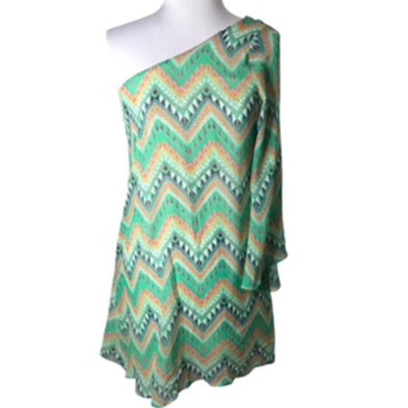 Point Tops - NWT Point One Arm Abstract Print Fully Lined Tunic/Dress Size L